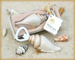 shore memories sea shell bottle opener with thank you tag